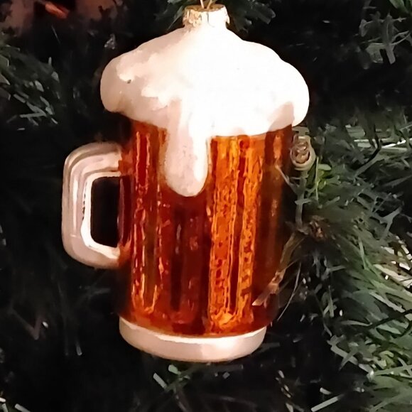 Beer Stein Glass Ornament Christmas Beer Ornament Frothy Foam Topper - Picture 6 of 6